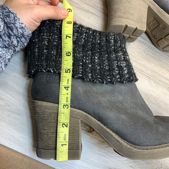 Dirty Laundry Gray Knit Cuff Block Block Heel Boots Women's Size 9.5 Pull On - Picture 11 of 11
